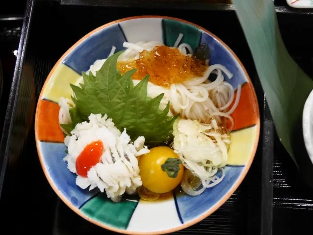先付 素麺と湯引き鱧（れすとらん北齋）