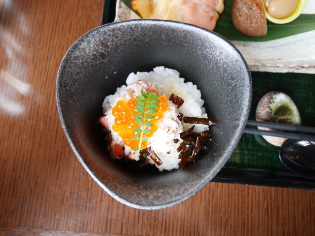 レストラン櫻 スペシャルセット ずわい蟹のまぶしご飯（きゃらわさび、旨出汁）