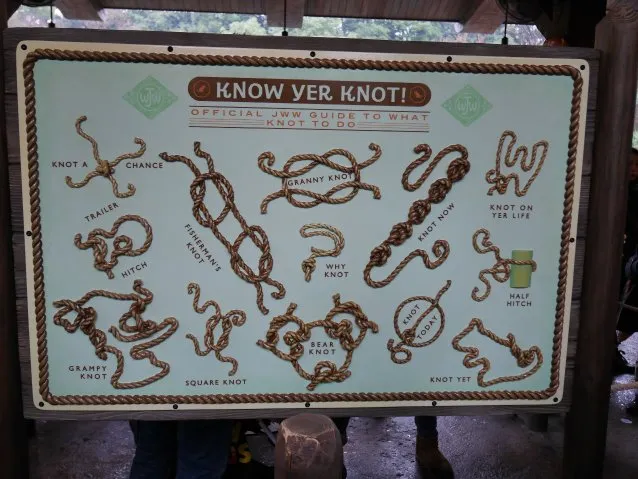 KNOW YER KNOT!結び目表(ウッドチャック・グリーティングトレイル)