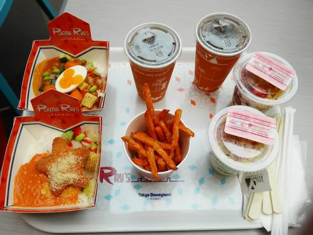 ライスボウル エビカツ、ベジタブルカレー フライドスウィートポテト（プラズマ・レイズ・ダイナー）