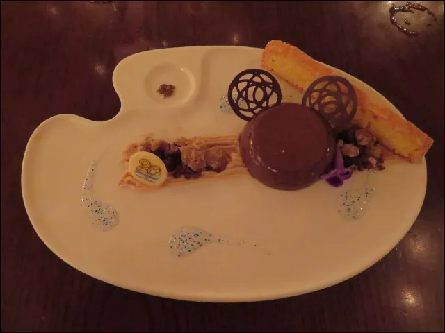 チョコレートプディング&マロンクリーム、ナッツ入りビスコッティ添え(リストランテ・ディ・カナレット)