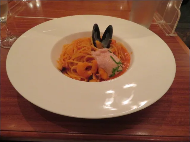 スパゲッティーニ･ペスカトーレ、たらこのチーズクリーム添え（イーストサイド・カフェ）