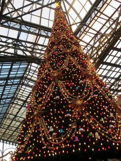 ワールドバザールのクリスマスツリー 見上げ（ディズニー・クリスマス 2022）