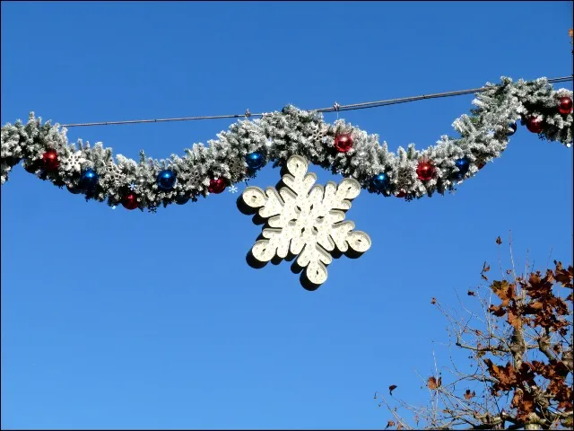 通り頭上の雪飾り（ディズニー・クリスマス 2023）