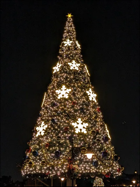 ディズニーシー夜のクリスマスツリー（ディズニー・クリスマス 2023）