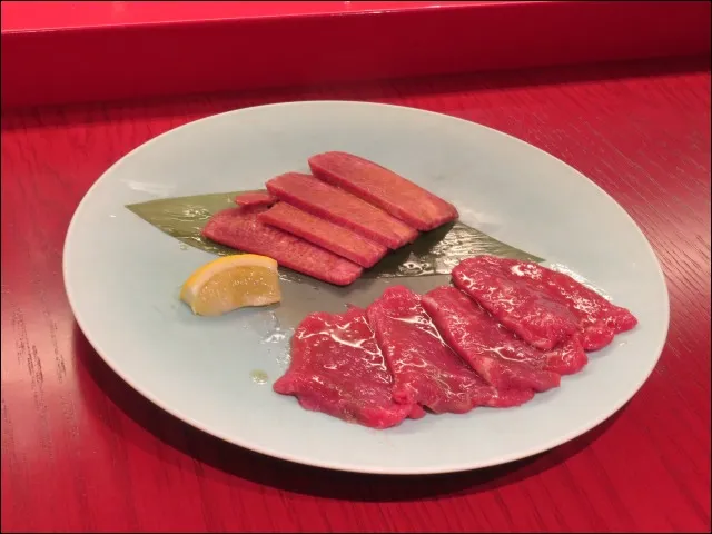 牛タン&赤身ロース合い盛(焼肉トラジ)