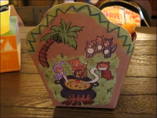 ロストキッズスナックボックス(バターカレーチキン) 箱背面(ルックアウト・クックアウト)