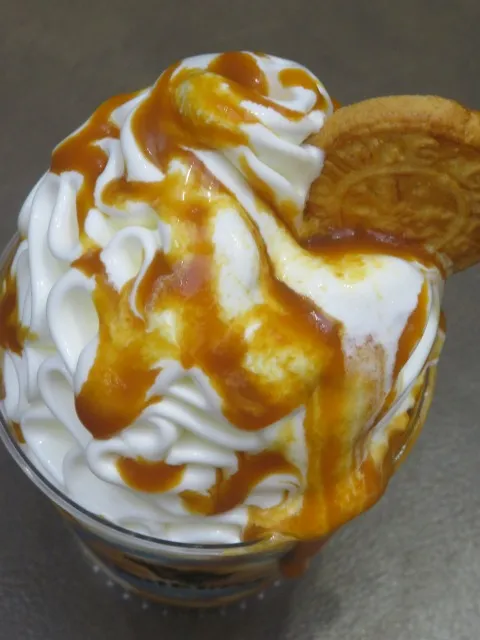 自家製キャラメル ソフトクリーム 上面(milkkiss)