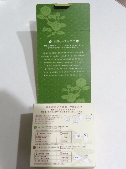 日本新茶いろは箱 箱内側（ルピシア）