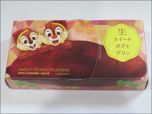 チップ＆デール プリン 生スイートポテトプリン SWEET POTATO FLAVOR 外箱（ディズニーストア）
