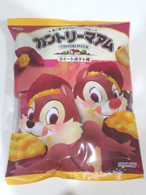 カントリーマアム チップ＆デール スイートポテト チョコチップクッキー 包装（ディズニーストア）
