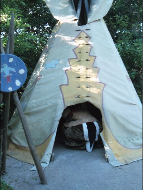 テントに入るデール（ウエスタンランド）