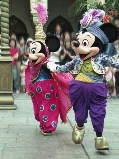 ミニーとミッキー（アラジンのホールニューワールド）