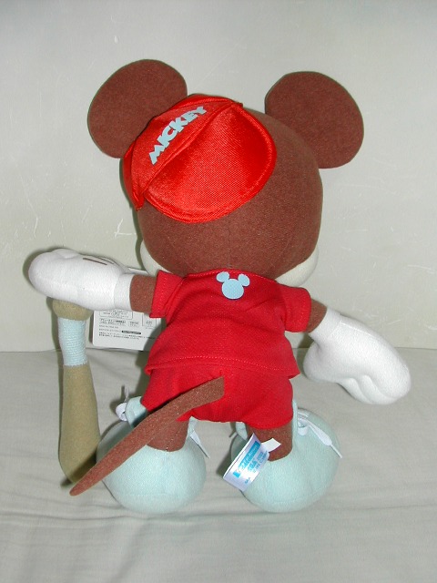 ベースボールミッキーぬいぐるみ 後ろ姿