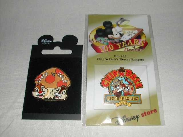 100周年レスキューレンジャーズピンバッジときのこピンバッジ チップとデール