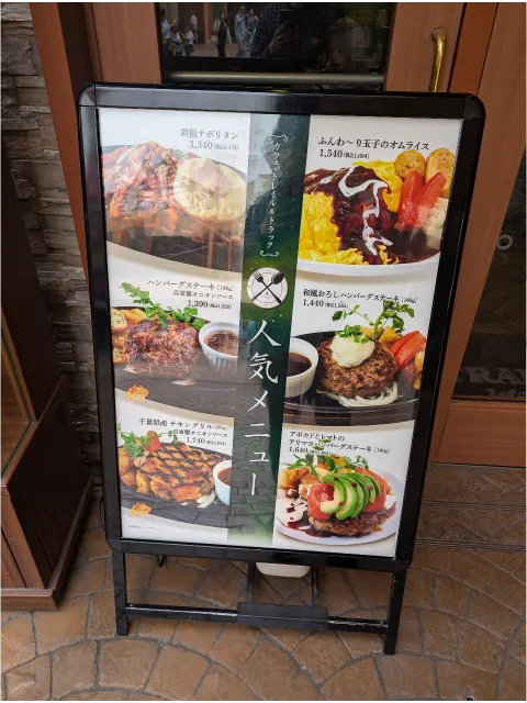 人気メニュー表(カフェ・トレイル&トラック)